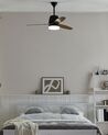 Ventilateur de plafond effet bois foncé avec lampe blanche MLAVA_781390