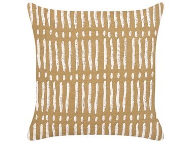 Cotton Cushion Striped 45 x 45 cm Beige and White SALIX 