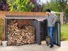Steel Garden Shed with Log Store Grey AOSTA_835748