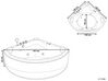 Whirlpool Badewanne weiß Eckmodell mit LED 197 x 140 cm BARACOA_821065