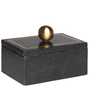 Dekoratívna mramorová krabička čierna CHALANDRI