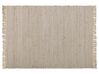 Teppich beige 140 x 200 cm kariertes Muster Kurzflor zweiseitig ZERDALI_807269