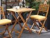 Table et 2 chaises de jardin en bois avec coussins jaunes FIJI_764407