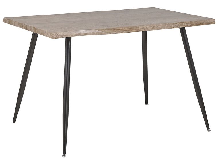 Dining Table 120 x 80 cm Light Wood and Black LUTON_786553