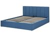 Čalouněná postel s úložným prostorem 160 x 200 cm modrá DREUX_861100