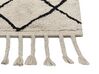 Teppich Baumwolle beige / schwarz 160 x 230 cm geometrisches Muster Kurzflor ERLER_840024