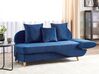 Right Hand Velvet Chaise Lounge with Storage Blue MERI II_914273