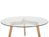 Tavolino da caffè vetro e legno chiaro ⌀ 90 cm MINNESOTA_745238