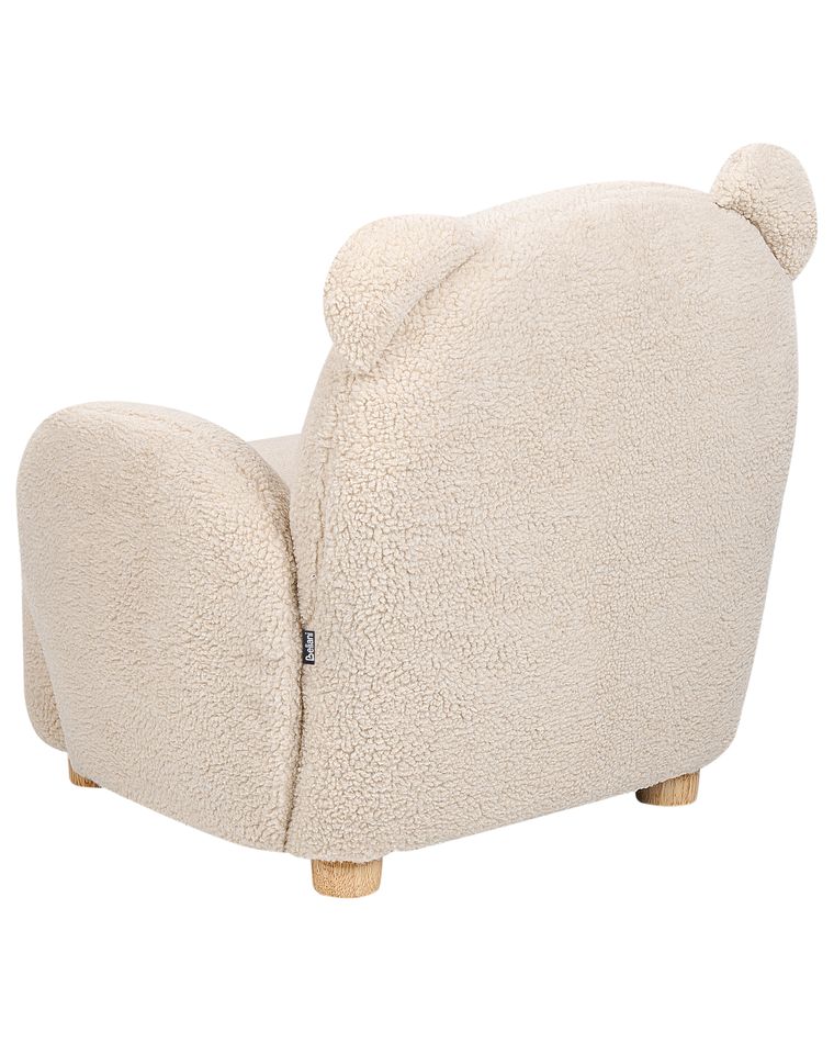 Kindersessel Teddy-Optik beige Tierform Bär BOO | Beliani.de