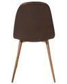 Set of 2 Faux Leather Dining Chairs Brown BRUCE_682199
