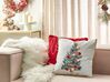 Almofada decorativa com padrão natalício em algodão branco 45 x 45 cm EPISCIA_887656