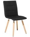 	Conjunto de 2 sillas de comedor de poliéster negro/madera clara BROOKLYN_696368