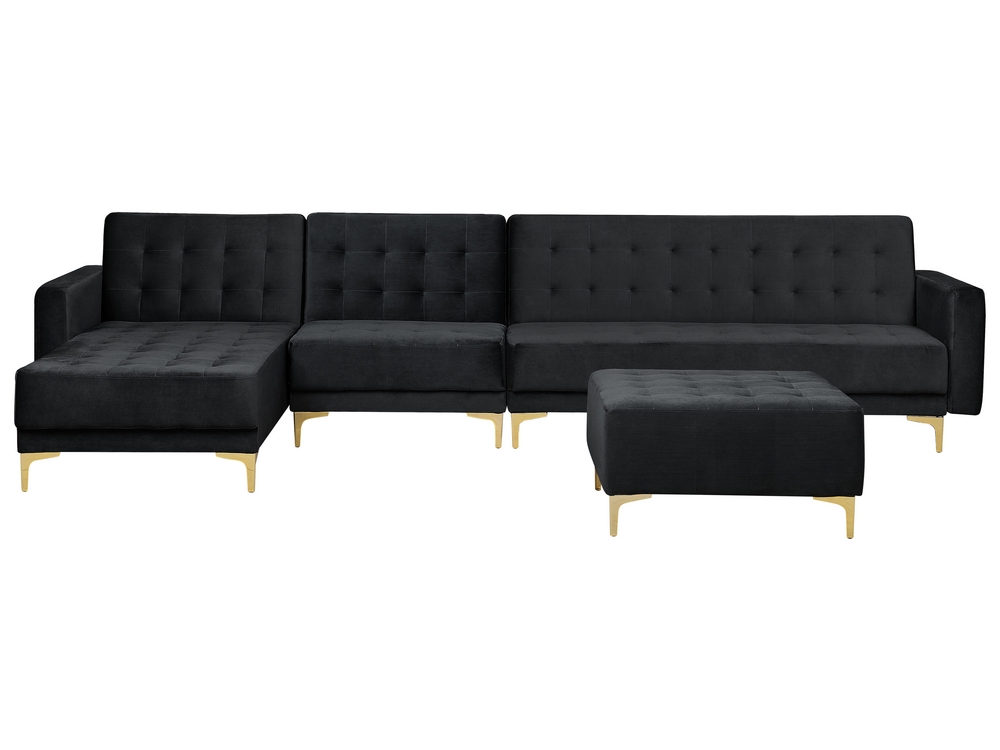 Right Hand Modular Velvet Sofa With