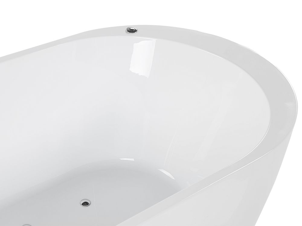 Freestanding Whirlpool Bath with LED 1700 x 800 mm White NEVIS