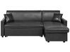 Left Hand Faux Leather Corner Sofa Bed with Storage Black OGNA_745876