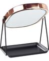 Miroir de maquillage avec LED 20 x 22 cm rose doré DORDOGNE_848347