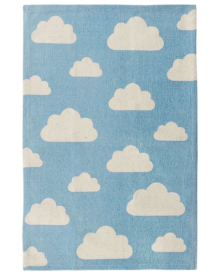 Cotton Kids Rug Cloud Print 60 x 90 cm Blue GWALIJAR_790770
