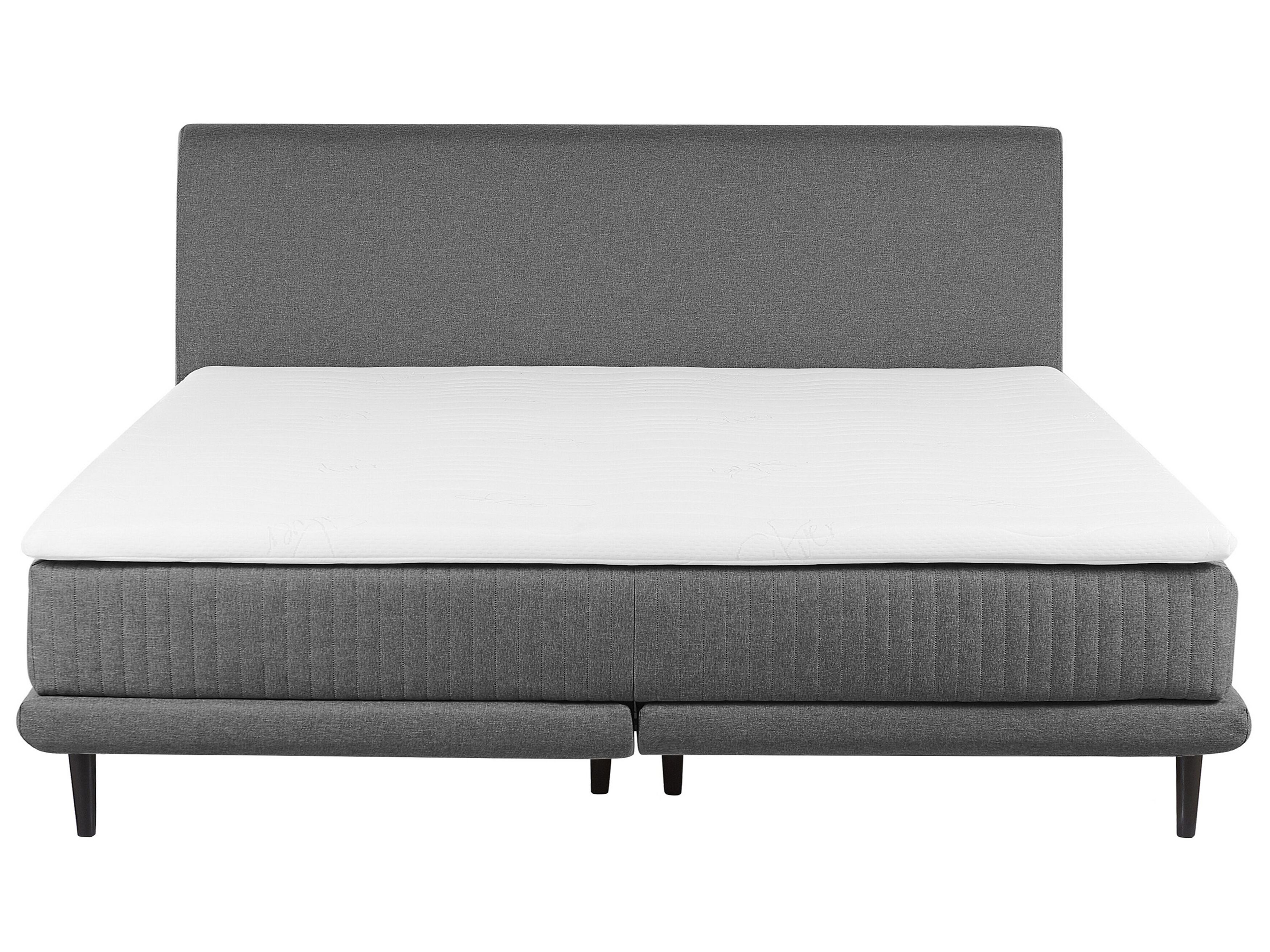 Fabric EU Super King Size Divan Bed Light Grey MADAME Beliani.co.uk