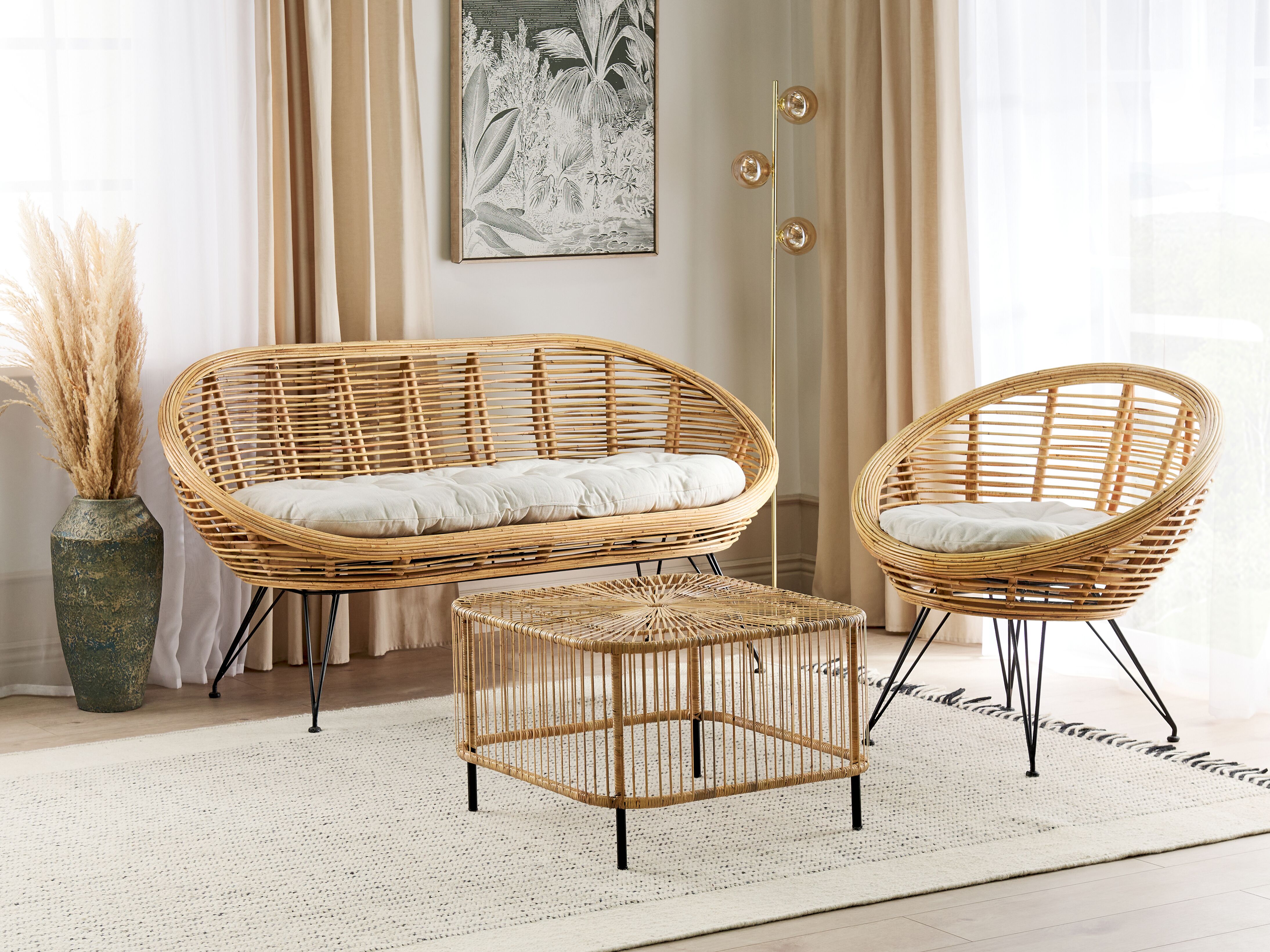 Rattan Auflagen Set
