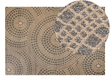 Teppich Jute beige / grau 160 x 230 cm geometrisches Muster Kurzflor ARIBA