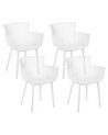 Set of 4 Plastic Dining Chairs White PESARO_825419