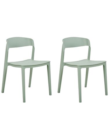 Set of 2 Dining Chairs Mint Green SOMERS