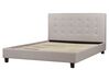 Fabric EU King Size Bed Light Grey LA ROCHELLE_904487