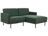 Left Hand 2 Seater Fabric Corner Sofa Dark Green BREDA_895016