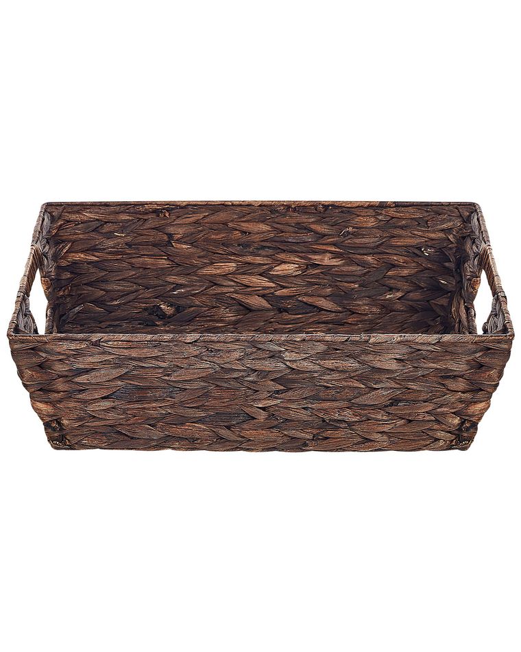 Set of 2 Water Hyacinth Baskets Brown PANDZ Beliani.co.uk