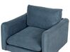 Conjunto de sofás 4 lugares em tecido azul VINTEBRO_901084