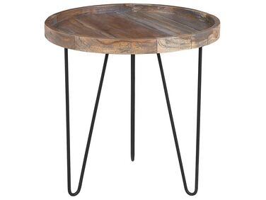 Tavolino legno scuro e nero ⌀  50 cm BONDISS