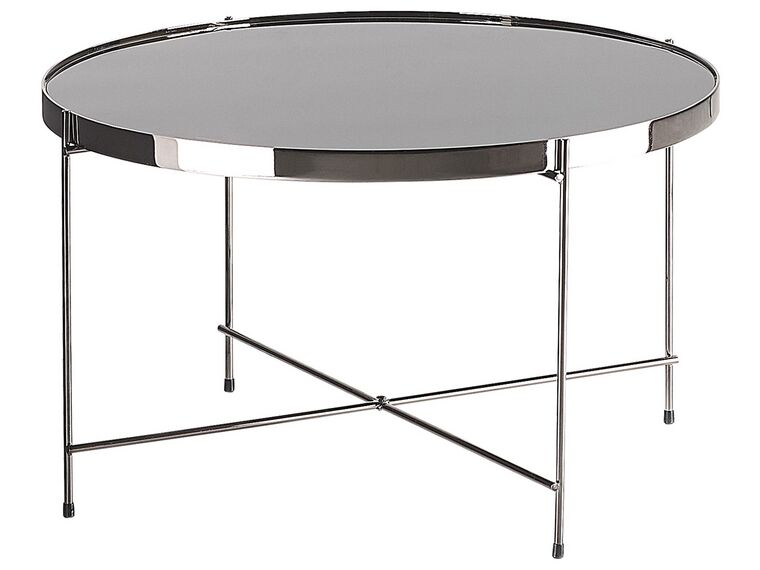 Tavolino vetro nero e argento ⌀ 63 cm LUCEA_771220