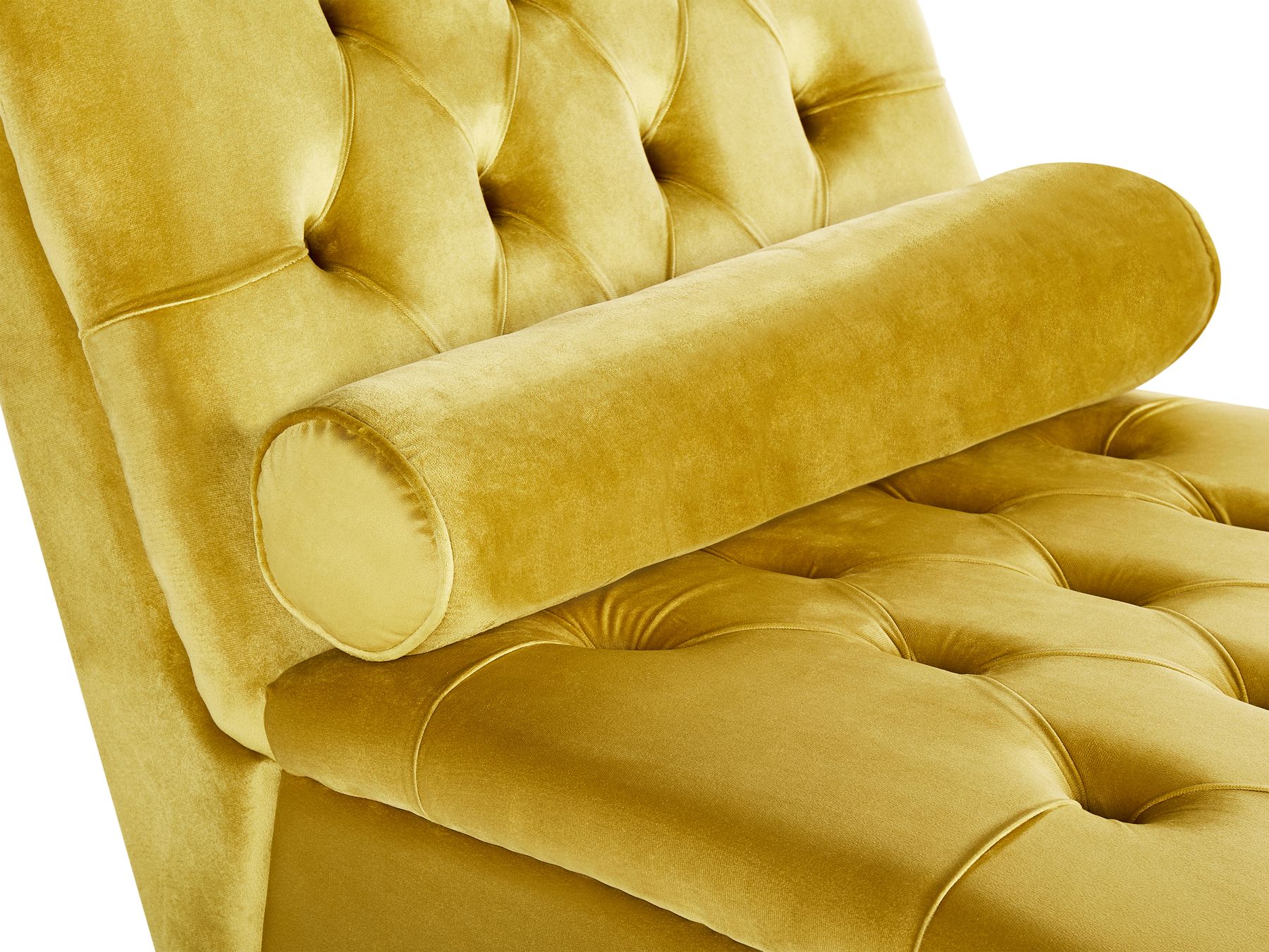 Velvet Chaise Lounge Mustard MURET Beliani.co.uk