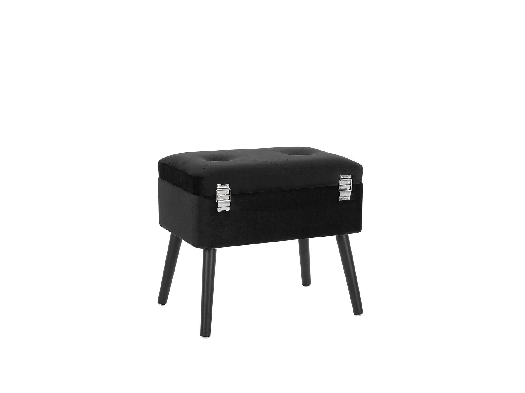 Velvet Storage Stool Black MALLARD Beliani.co.uk