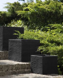 Kukkaruukku savikuituseos musta 40 x 40 x 38 cm PAROS Kukkaruukku savikuituseos musta 40 x 40 x 38 cm PAROS