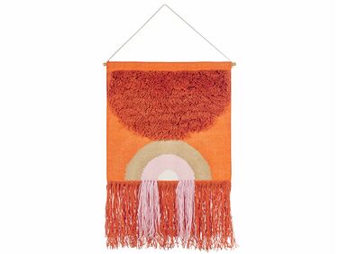 Bavlnená nástenná dekorácia so strapcami oranžová KAMALIA