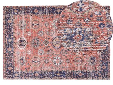 Bavlnený koberec 140 x 200 cm červená/modrá KURIN