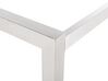 Conjunto de mesa com tampo triplo granito polido preto 180 x 90 cm e 6 cadeiras brancas GROSSETO_394854