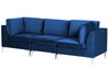 3 Seater Modular Velvet Sofa Blue EVJA_859679