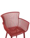 Set of 4 Plastic Dining Chairs Red PESARO_825416