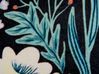 Lot de 2 coussins en velours avec motif floral noir et vert 45 x 45 cm OSMUNDA_839061