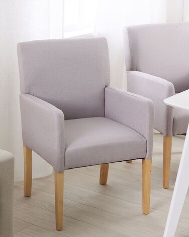 Fabric Dining Chair Light Grey ROCKEFELLER