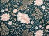 Sammetskudde med blommigt mönster och tofsar 45 x 45 cm blå och rosa PARROTIA_839024