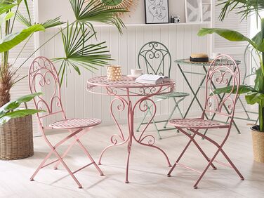 Set of 2 Metal Garden Chairs Pink ALBINIA