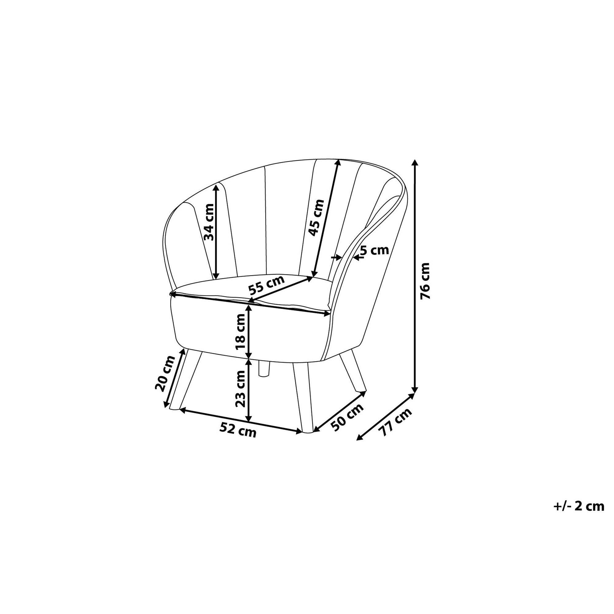 Fotel welurowy szary DALA