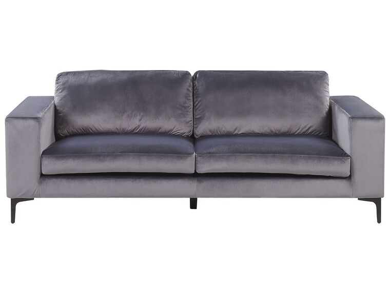 3 Seater Velvet Sofa Dark Grey VADSTENA _771386