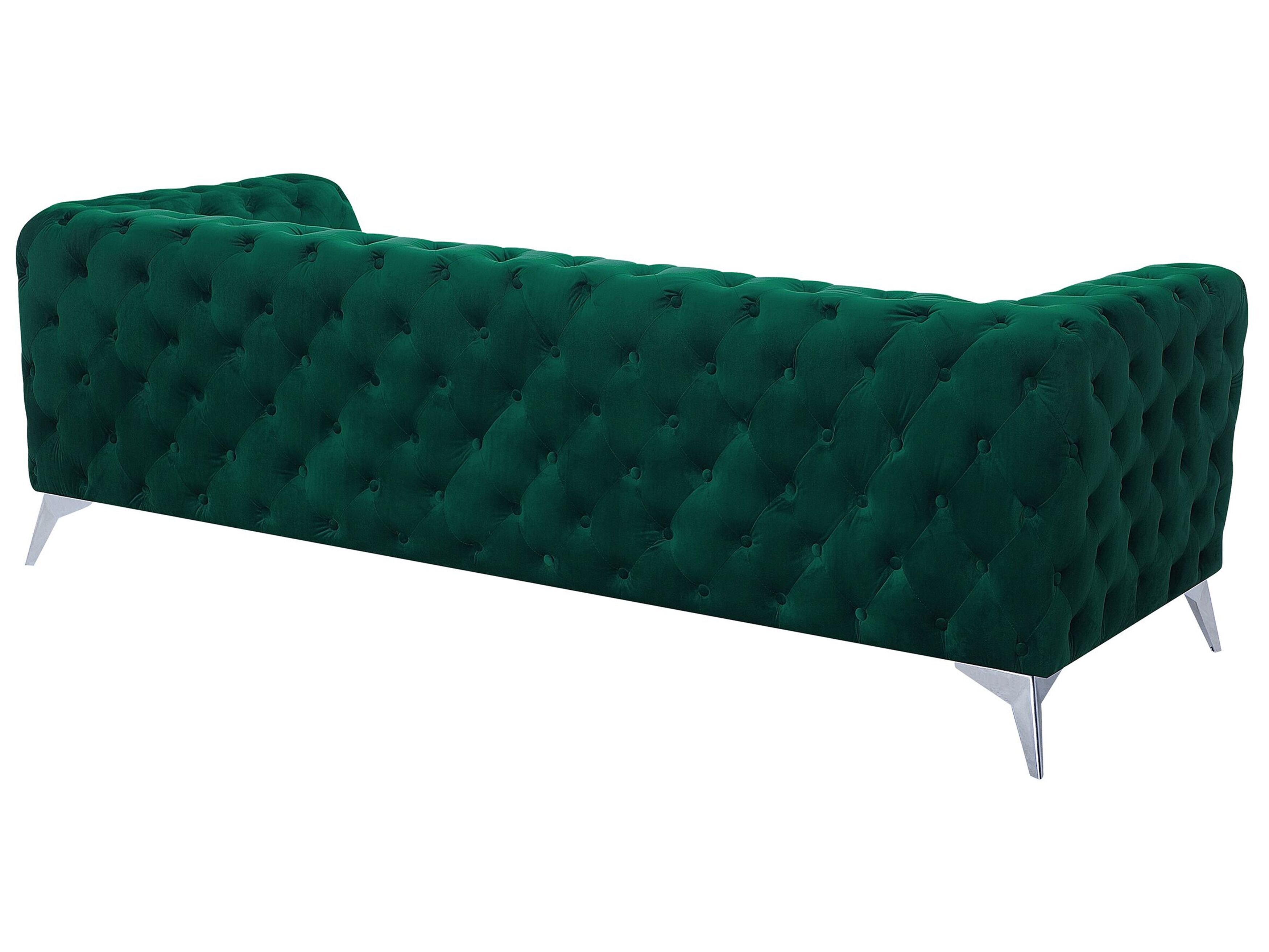 3 Seater Velvet Fabric Sofa Emerald Green SOTRA Beliani.co.uk
