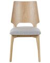 Spisebordsstol lyst træ/grå stof sæt af 2 ABEE_837169
