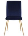 Set of 2 Velvet Dining Chairs Navy Blue RUBIO_810406