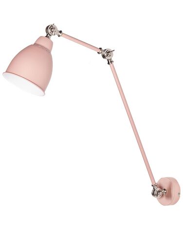 Nástěnná kovová lampa pastelově růžová MISSISSIPPI